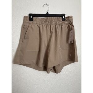 Apana Seneca Rock Athletic Shorts Womens Medium Tan High Rise AF1424 NWT